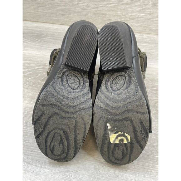 OTBT Vagabond Women's 7.5 Black Bootie Leather Boot Ankle Boho Chunky Festival - Picture 3 of 10